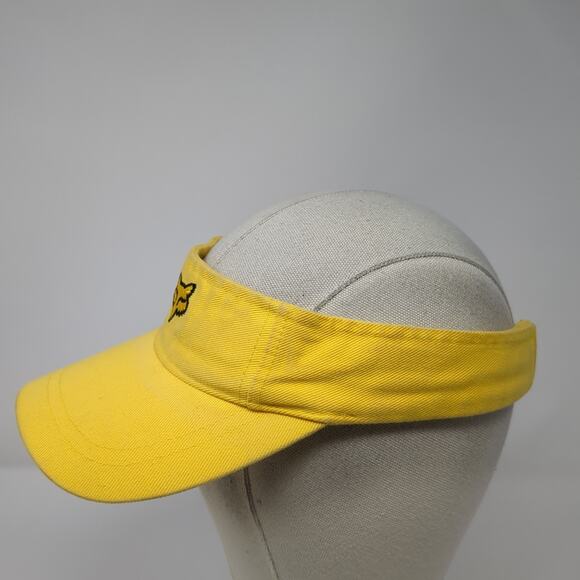 Fox Golf Strapback Sun Visor Cap Yellow One Size Adjustable Embroidered Cotton - Picture 3 of 9